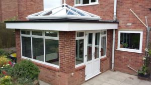 brick orangery with overhang soffit