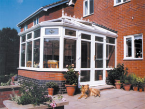 conservatory two storey brick house