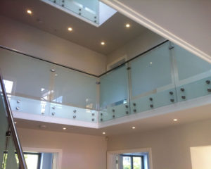 glass staircase balustrade frosted window film