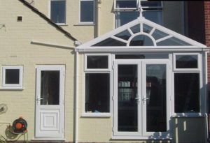 gable fronted conservatory cream house