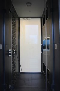 Switchable glass shower door OFF