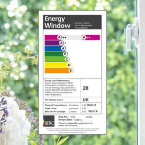 window with wer rating label